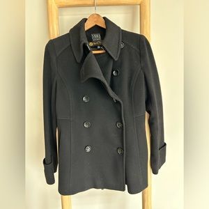 Saks Fifth Avenue Brand Wool Pea Coat Black Size 8